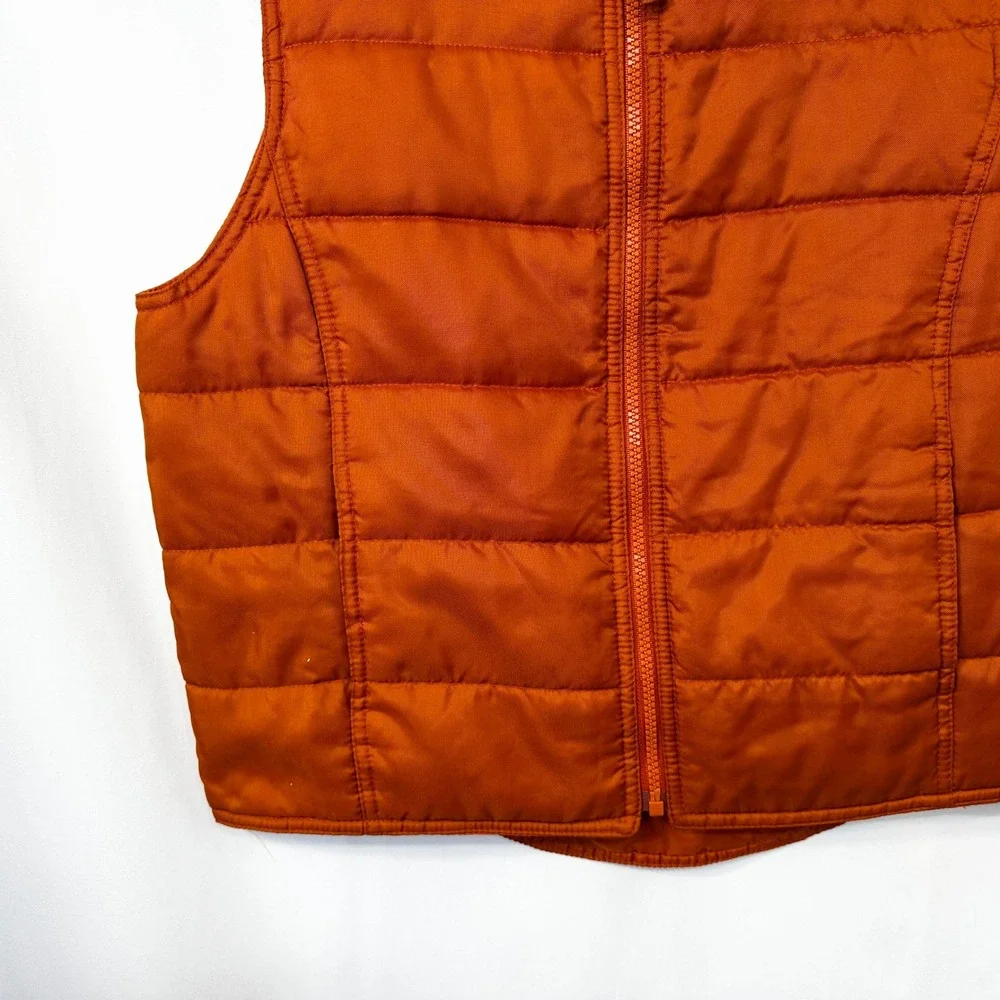 GAP Medium Puffer Vest VTG Y2K Burnt Orange Quilted Full Zip Fall Boho 1700‎